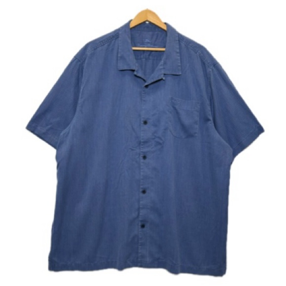 Tommy Bahama Islandzone Coolmax Mens Short Sleeve Button Shirt Size XXXL Blue